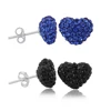 Elegant Surgical Pave Crystal Earring Heart Blue Black Crystal Earring Studs
