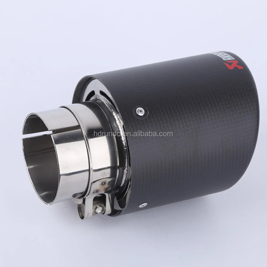 100 Carbon Fiber Exhaust Tailpipe Tip 63mm Clampon Car Muffler Trim