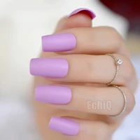 

Light Lavender Purple Matte Press On Nail Kit for Fingers Long Square False nails Frosted surface 24 ct