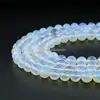 Top Grade Wholesale 8mm Round Loose Natural White Opal Gemstone Beads Nature Gemstone Stone For Jewelry Making DIY