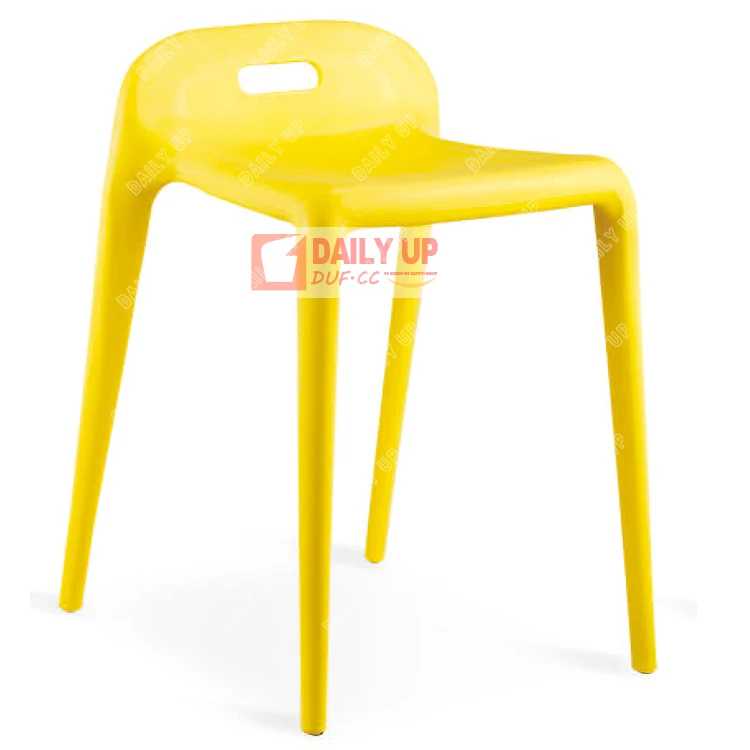 Stackable Plastic Backless Chair Modern Style Luxury French Dining Chair Durable Household Living Room Kitchen Chair