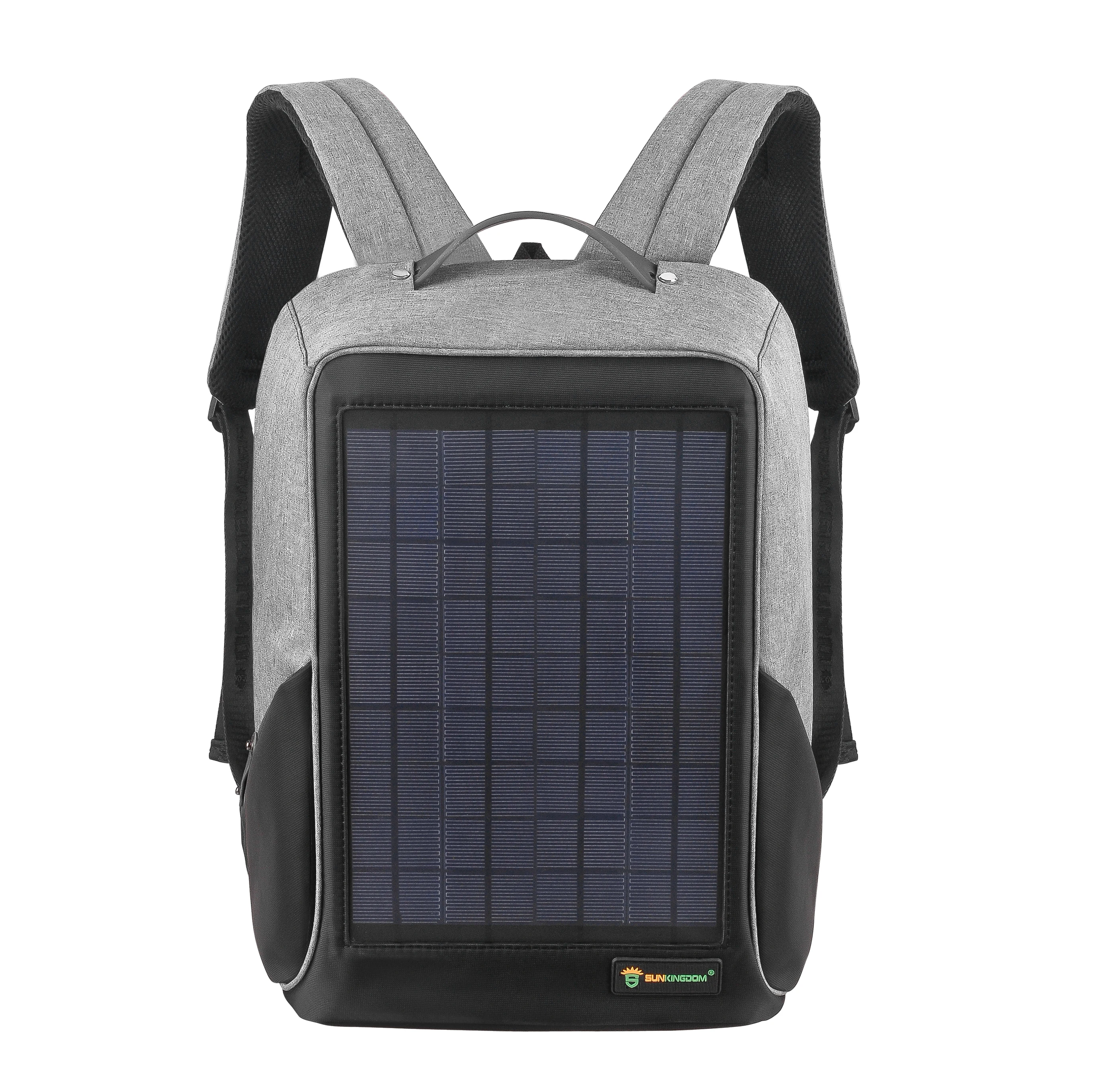 

2020 latest design 10w solar backpack with charger,laptop/hiking backpack waterproof with solar panel, Black+ grey or any other customized color