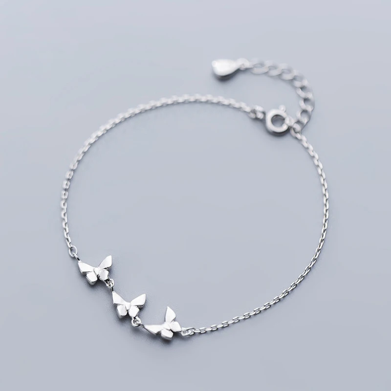

Good Quality Trendy 925 Sterling Silver Butterfly Charm Bracelets Jewelry