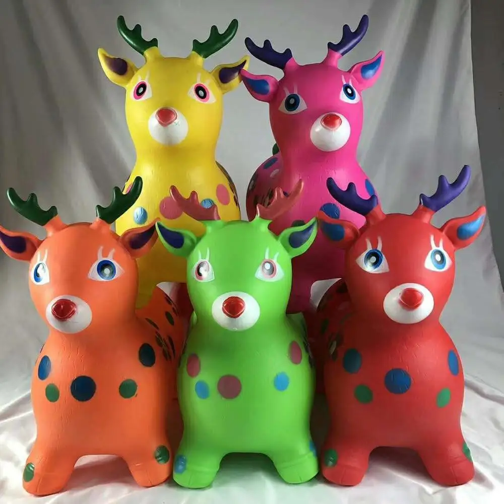 
inflatable unicorn jumping animals/horse toy with light and music/ride on toy 
