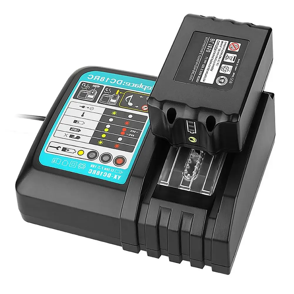 

DC18RC DC18RA Rapid Power Tools li io 18v Drill Battery Charger 14.4Volt-18Volt for Makita BL1820 BL1820B BL1825 BL1830 BL1830B, As picture