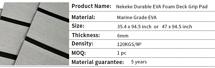 EVA Foam deck pad sheet Grey Faux Teak Sheet Boat Yacht Synthetic Teak Decking 35.4 X 94.5 inch
