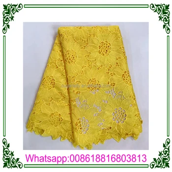 yellow guipure lace fabric