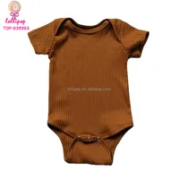 

Fall Ribbed Baby Clothes Brown Rust Color Short Sleeve Ribbed Baby Onesie Boy & Girl Blank Ribbed Baby Romper Bodysuit