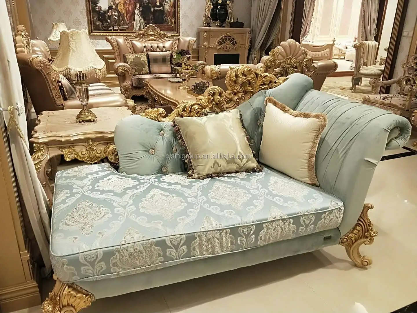 Bisini European Style Luxury Wooden Lounge Living Room Sofa