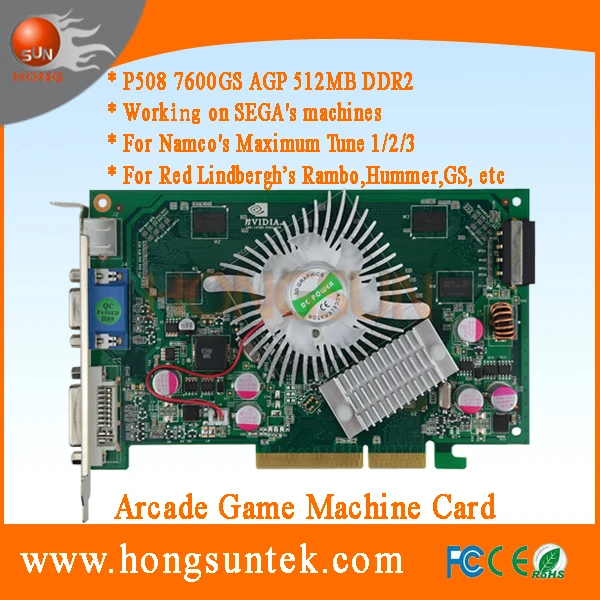 

P508 7600GS Arcade Game Video Card for Maximum Tune, Rambo,Hummer,GHOST SQUAD,Harley Davidson,Battle Gear 4, Blackjack, EZ2AC, Green