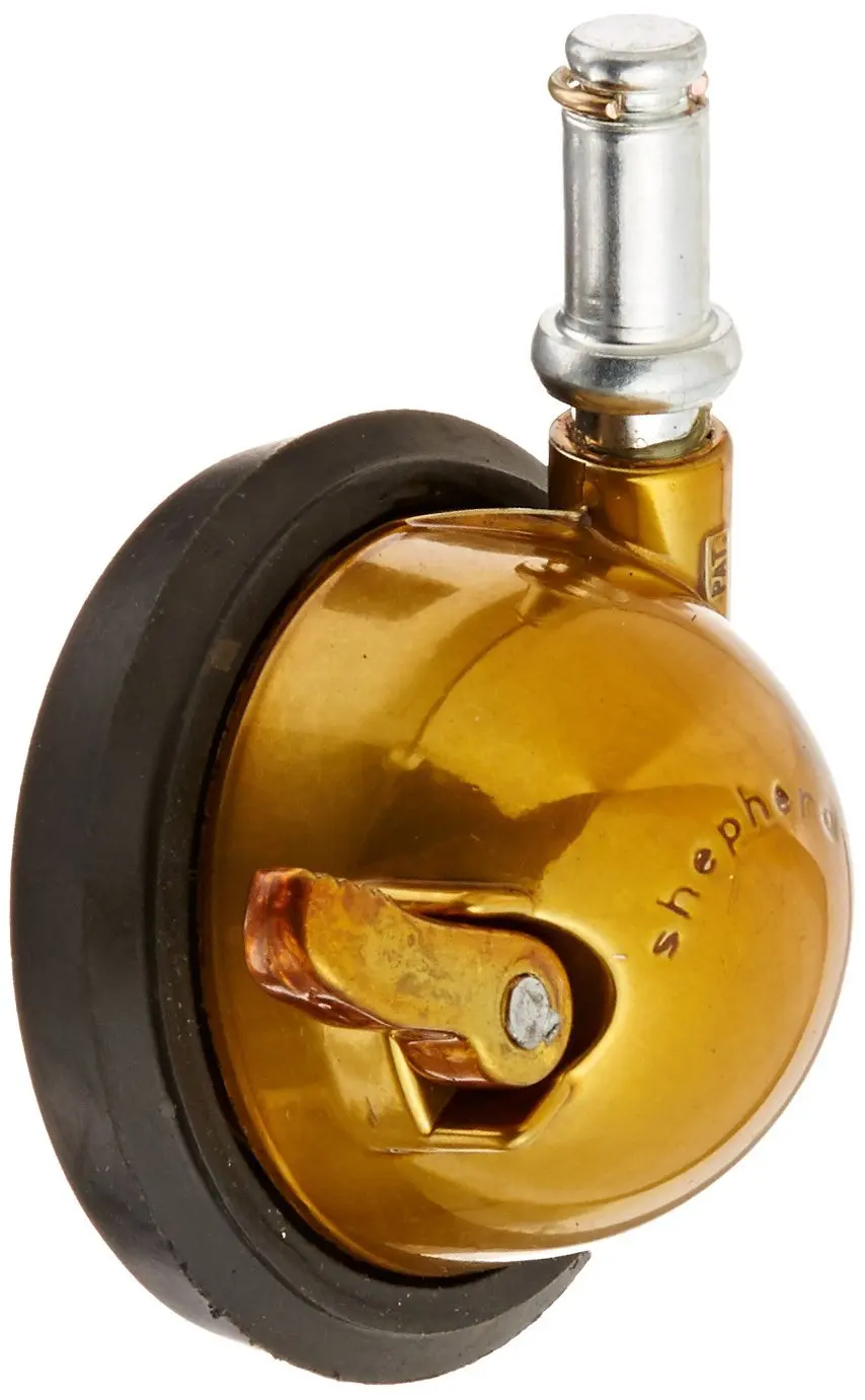Shepherd Soft Tread Ball Swivel Caster w Brass Finish w 7//16/" Grip Ring Stem