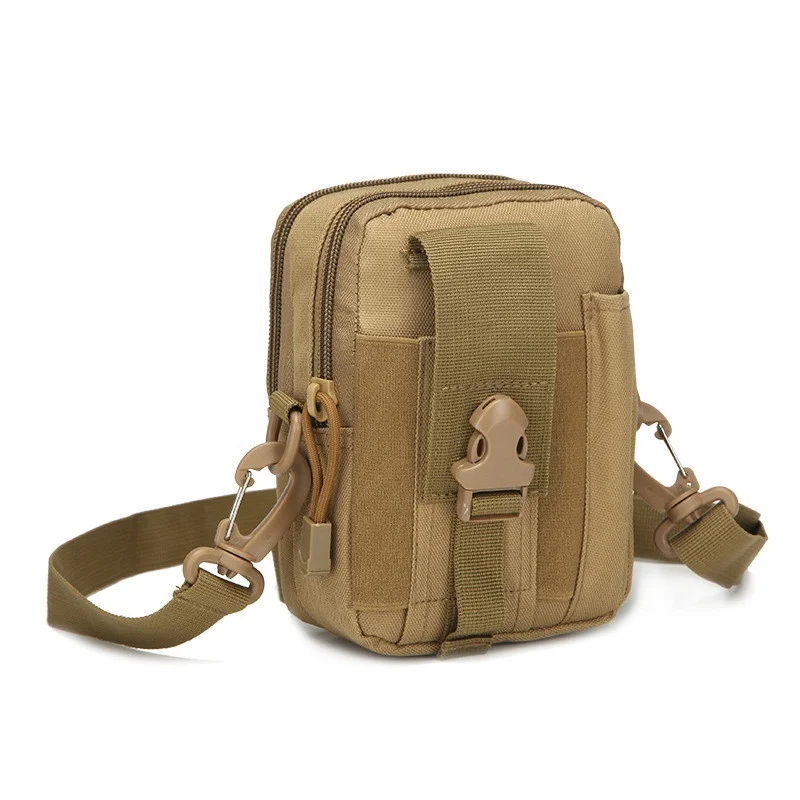 

Small Size Military Tactical Pouch Waist Belt Shoulder Messenger Bag Camouflage Sling Pouch For Mobile Phone & Small Tools, Mix colors