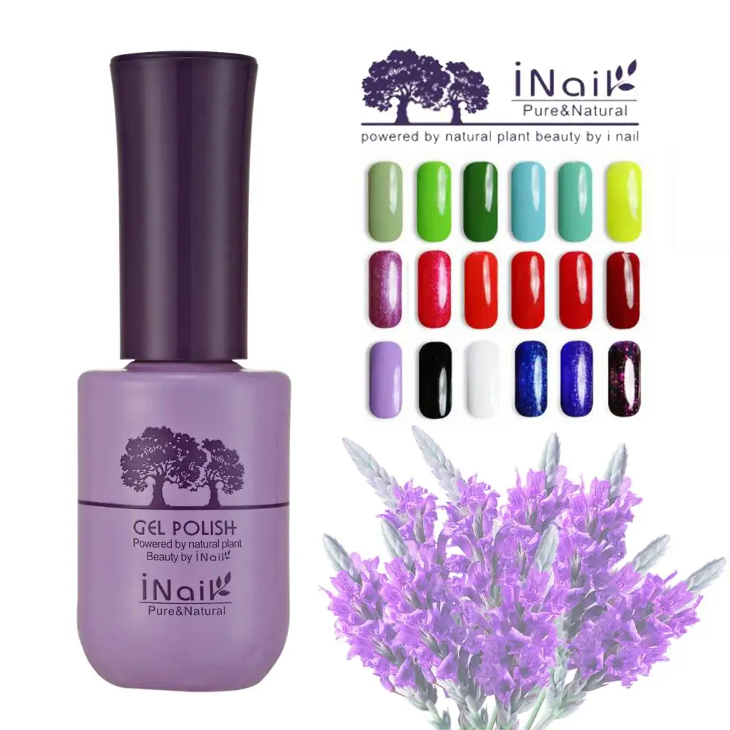 Free shipping 6pcs Inail Lavender Aroma UV LED Gel Nail Polish 15ml 78 PURE colors for