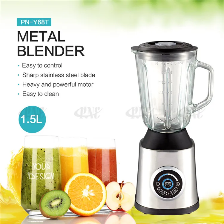 Rohs Pny68t 2 In 1 1500ml Metal Touch Round Blender Machine With 6 ...