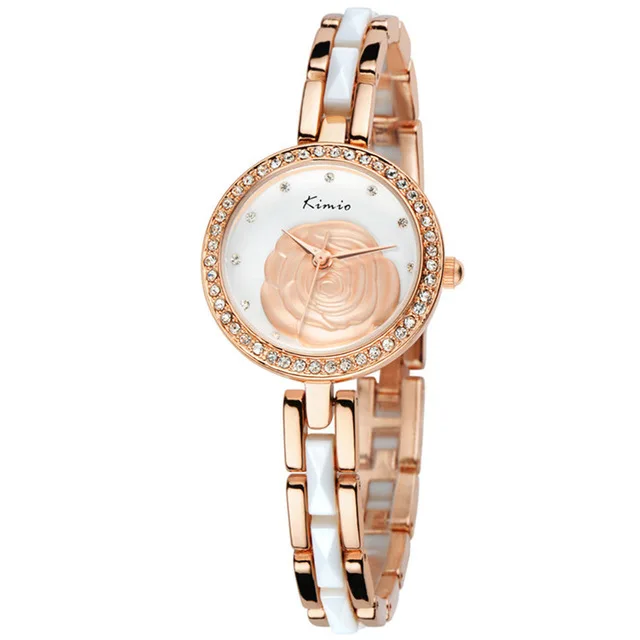 

KIMIO KW500S Elegant Luxury Rose Gold Stainless Steel Waterproof Analog Chronograph Ladies Watches Casual Fashion watch