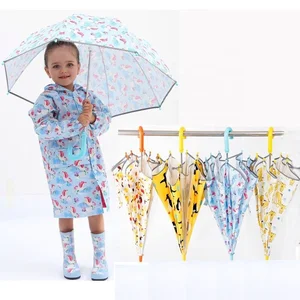 Image of Chinese wholesale umbrella parasol children cartoon umbrella colorful cute animal pattern print rain kid umbrella for child
