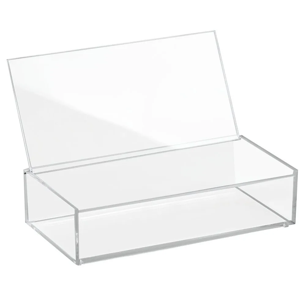 Clear Acrylic Lucite Cosmetic Organizer With Lid For Makeup Beauty