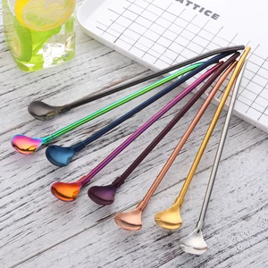 New product ideas 2019 stainless steel metal reusable drinking straw spoon