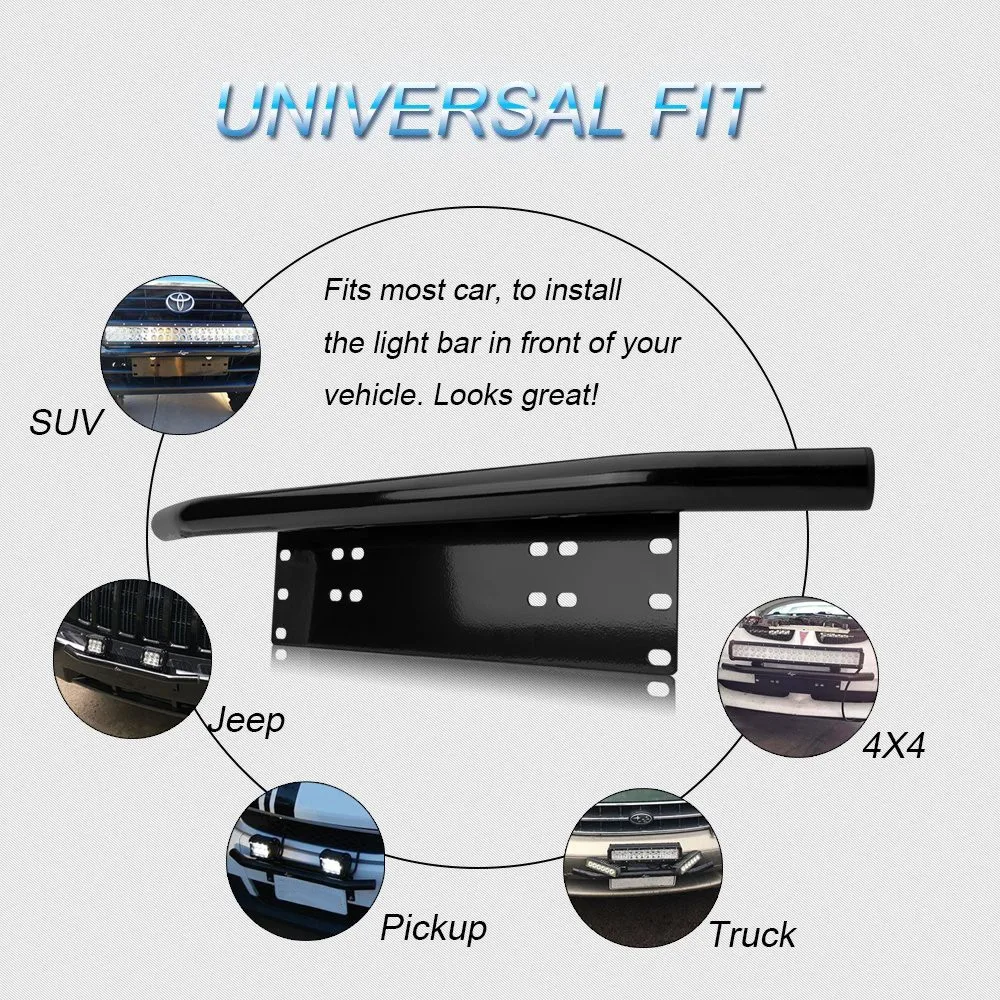 Mictuning Universal Custom Led Light Bar License Plate Mounting Bracket