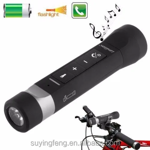 

flashlight music portable bluetooth portable speaker with power bank, Common color