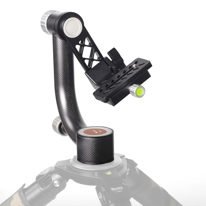 

XGH-1 carbon fiber professional universal joint tripod head video stabilizer suitable for SLR camera tripod telephoto lens, Black