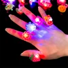 Christmas LED Flashing Light cartoon Plastic ABS rings toy Led Christmas decoration material rings figure toy