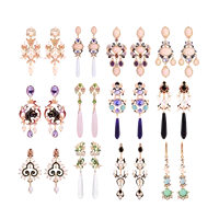

ed02062d Resin Moissanite Teardrop Handmade Jewellery Coloful Dangle Fashion Women Bohemian Statement Pearl Earrings
