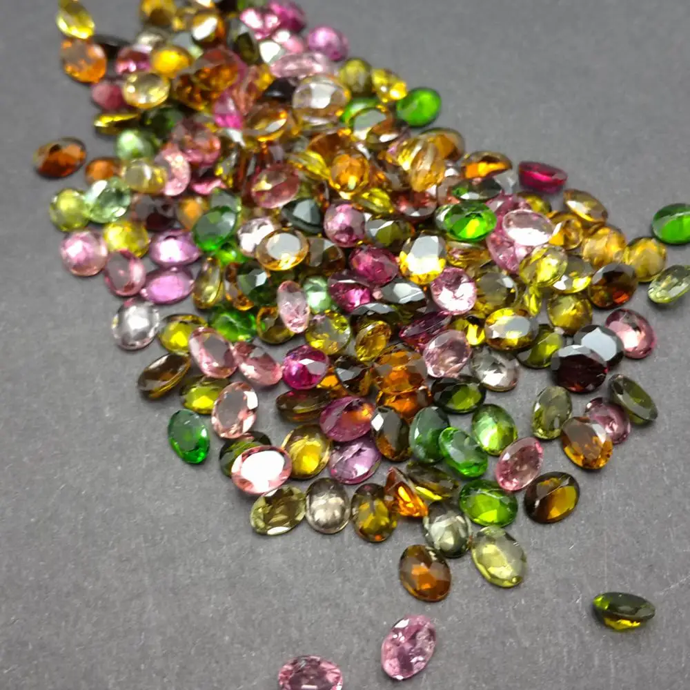 

Oval Cut Natural Gems Candy Multicolor Tourmaline for Jewelry Making Loose Gemstone Semi Precious Gemstones