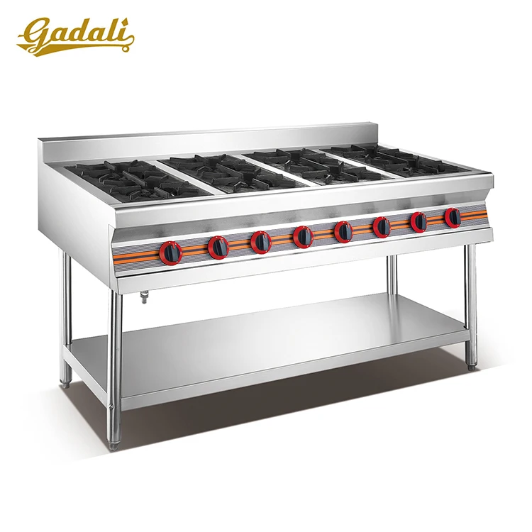 Professional Hotel Kitchen Equipment Big 8 Burner Gas Stove