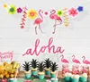 Hawaiian flamingo decoration pull flower bunting pineapple flag summer theme party arrangement flag