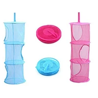 

3 Compartments Kids Room Storage Space Saver Bags Hanging Mesh Organizer