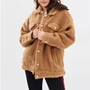 China Manufacturer Winter Women Brown Oversize Teddy Bear Sheep Shearing Fur Coat
