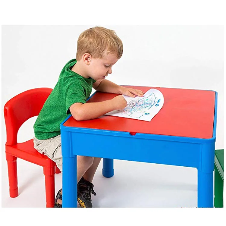 wooden toy table with storage