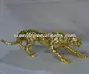 Gold polyresin leopard decoration