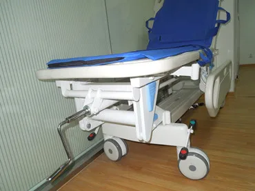 Manual hospital patient stretcher transfer trolley