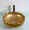 Fancy Glod Porcelain Countertop Wash Basin Ceramic Sink P01