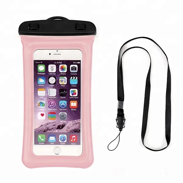 

China factory IPX8 waterproof mobile pouch PVC cell phone case, Black;blue;gray;green;orange;pink;transparent;white;yellow