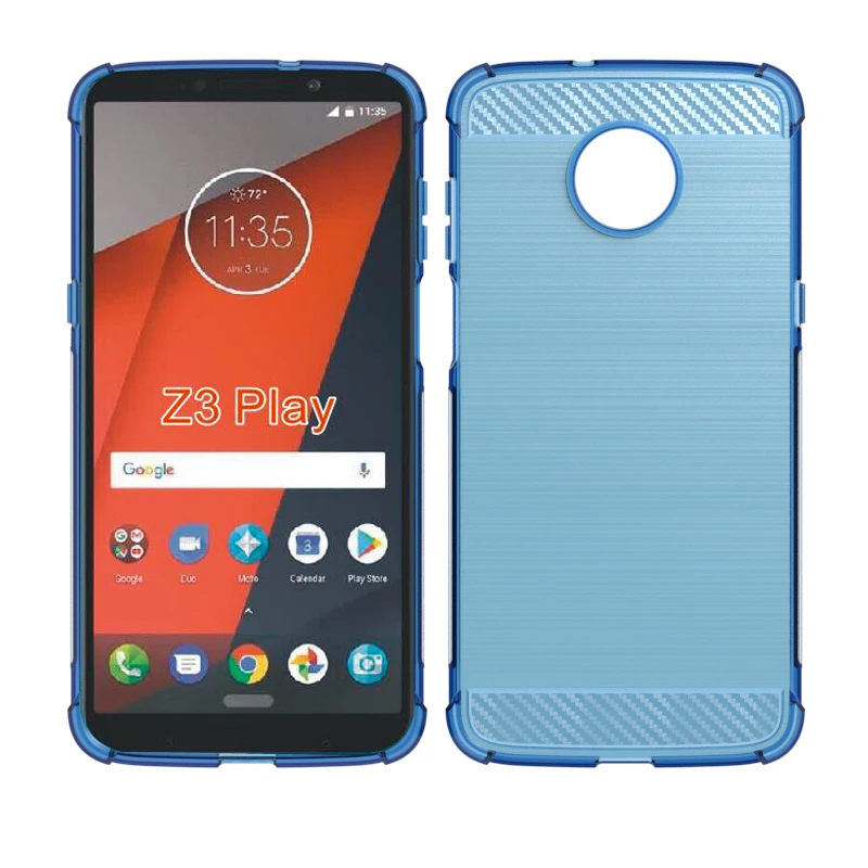 newstyle Carbon Fiber Cover soft Tpu Brushed case For Motorola moto Z3 Play