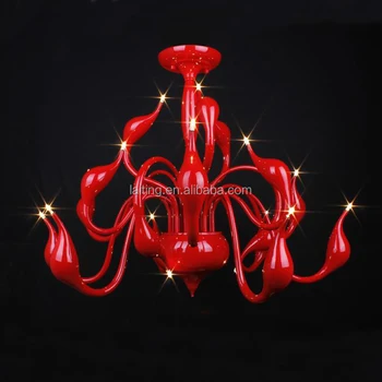 red chandelier modern