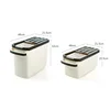 home usage grains storage plastic box A7036-1 Rice storage food container with mini bucket
