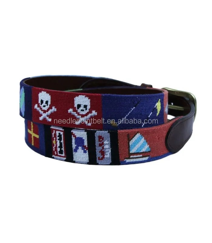 Greatest Hits Needlepoint Belt in Navy3.jpg