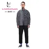 france oversize denim unique style varsity plaid jacket
