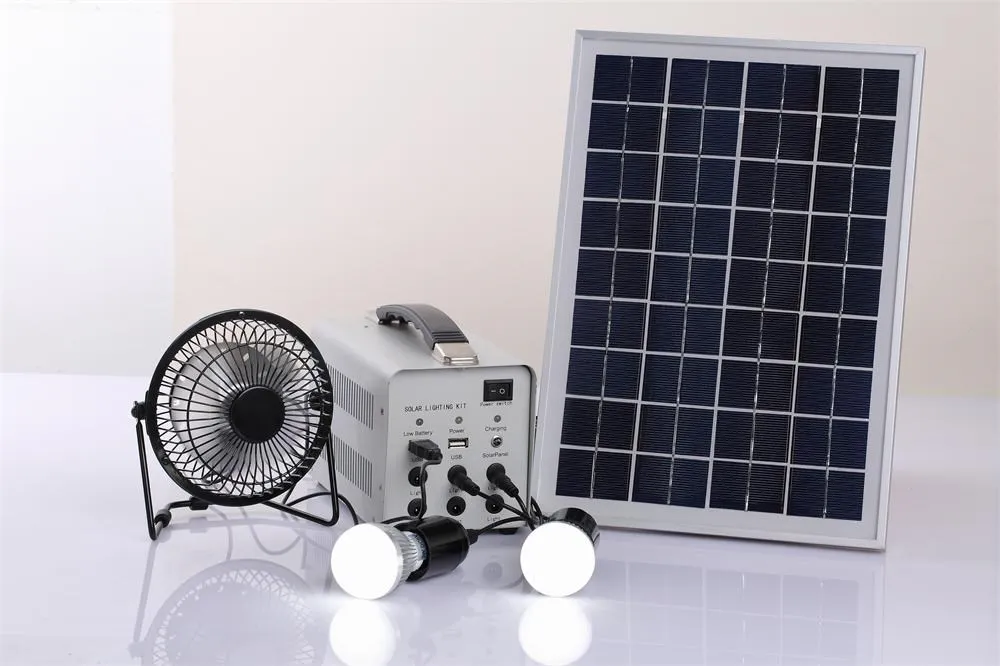 太阳能家庭照明套件太阳能 12 v/7ah 便携式太阳能系统 2*3 w led灯