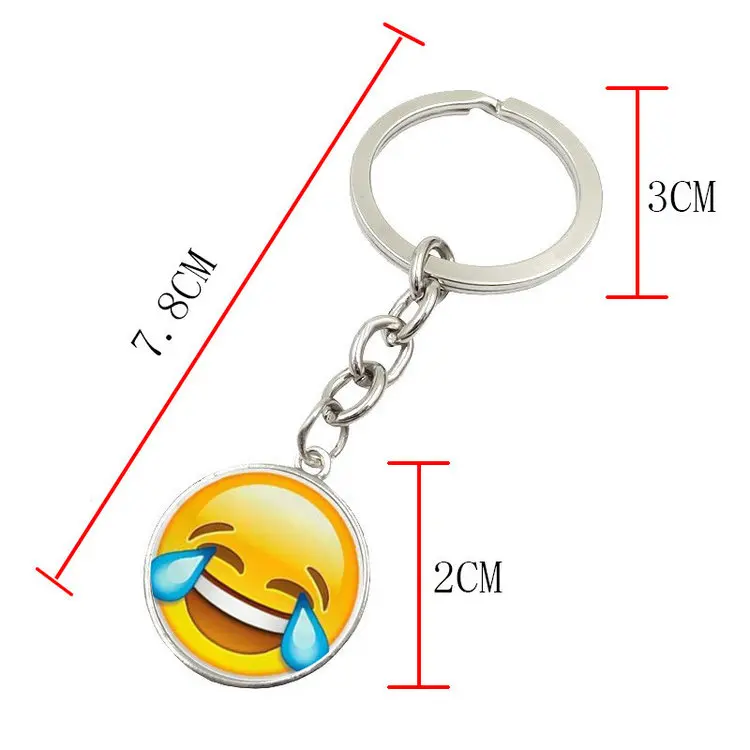 Emoji Keyring Mini Cute Metal Emoji Keychain Smiley Face Keychain Decorations Kids Party
