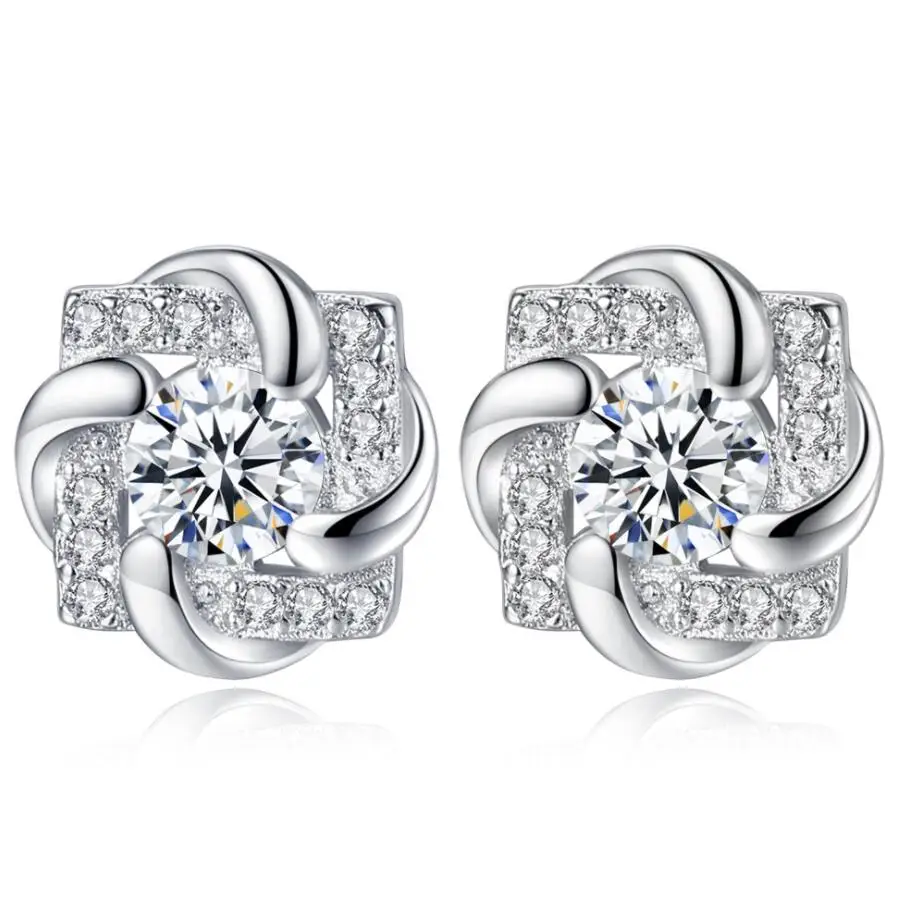 

New Arrival Spinning zircon ear studs of eternal love