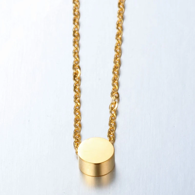 Hot sale stainless steel round dot simple gold necklace gold chain necklace designs