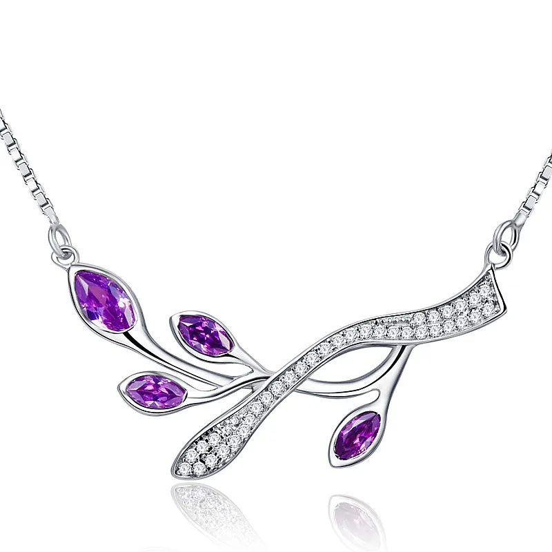 

Fashionable 10 to 15 gram gold necklace designs Wholesale 925 Sterling Silver necklace women, Silver white with purple color