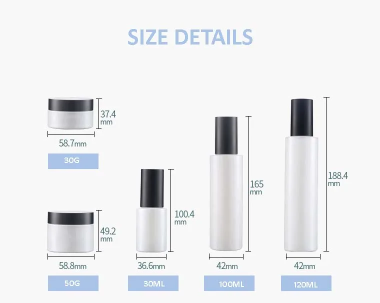 pearl glass pump bottle and glass jar