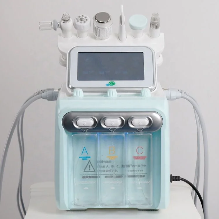 

W05X-II 2019 Newest Multifunction 6 in 1 h2o2 machine Hydrogen Aqua Peel Oxygen Small Bubble Facial Machine, White