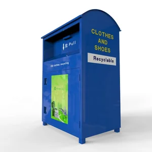 Image of Business steel garbage container container of used clothes trashcan